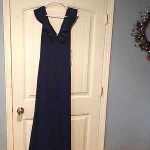 Jump Navy maxi dress Sz S, fitted gown with flare bottom. NWT